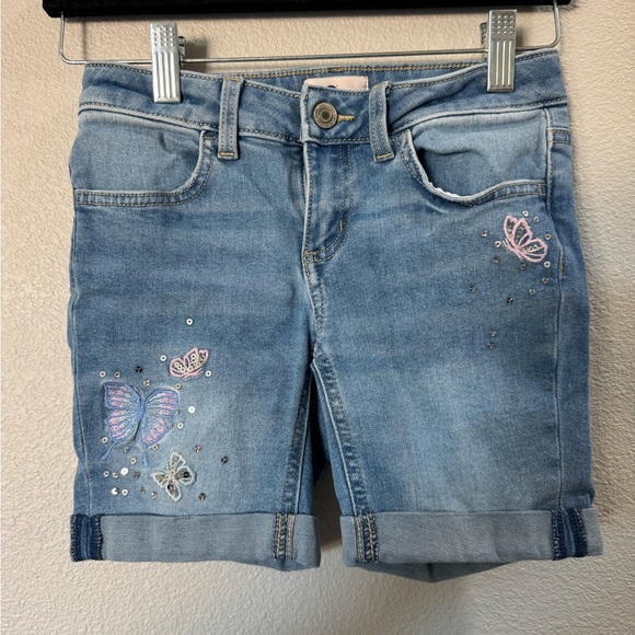SO Other - SO Light Blue Jean Shorts with Butterfly Accents